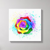 Roos voor kleurrijke regenboog canvas afdruk (Voorkant)