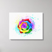 Roos voor kleurrijke regenboog canvas afdruk (Voorkant)