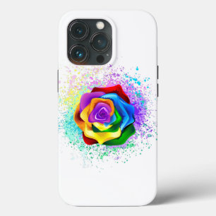 Roos voor kleurrijke regenboog iPhone 13 pro hoesje
