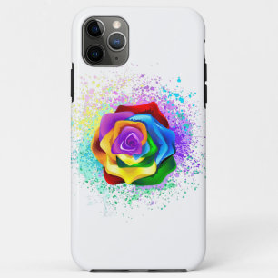 Roos voor kleurrijke regenboog iPhone 11 pro max hoesje