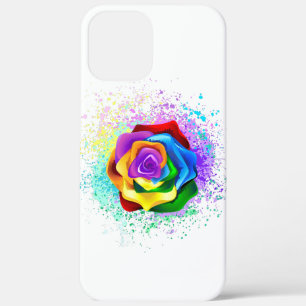 Roos voor kleurrijke regenboog iPhone 12 pro max hoesje