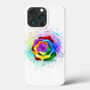 Roos voor kleurrijke regenboog iPhone 13 pro hoesje