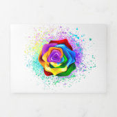 Roos voor kleurrijke regenboog drieluik wenskaart (Cover)