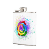 Roos voor kleurrijke regenboog heupfles (Links)