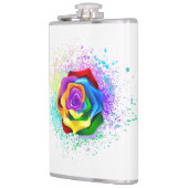 Roos voor kleurrijke regenboog heupfles (Links)