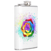Roos voor kleurrijke regenboog heupfles (Rechts)