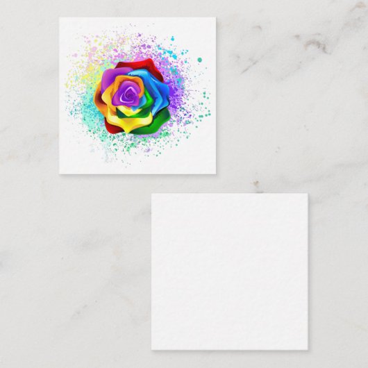 Roos voor kleurrijke regenboog informatiekaartje (Voorkant / Achterkant)