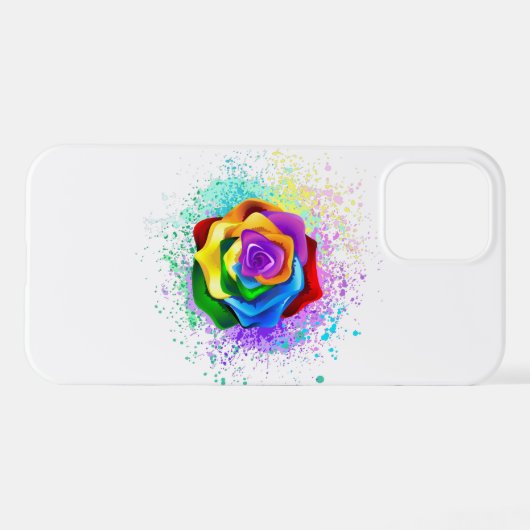 Roos voor kleurrijke regenboog iPhone hoesje (Achterkant horizontaal)