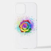 Roos voor kleurrijke regenboog iPhone hoesje (Achterkant)