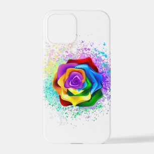 Roos voor kleurrijke regenboog iPhone 12 pro hoesje