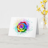 Roos voor kleurrijke regenboog kaart (Gele Bloem)