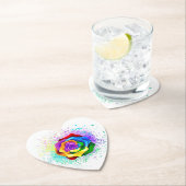 Roos voor kleurrijke regenboog kartonnen onderzetters (Insitu)