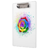 Roos voor kleurrijke regenboog klembord (Links)