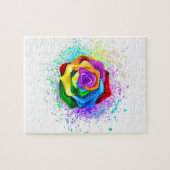 Roos voor kleurrijke regenboog legpuzzel (Horizontaal)