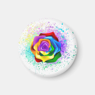 Roos voor kleurrijke regenboog magneet
