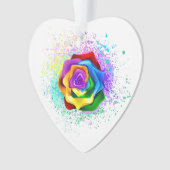 Roos voor kleurrijke regenboog ornament (voorkant)