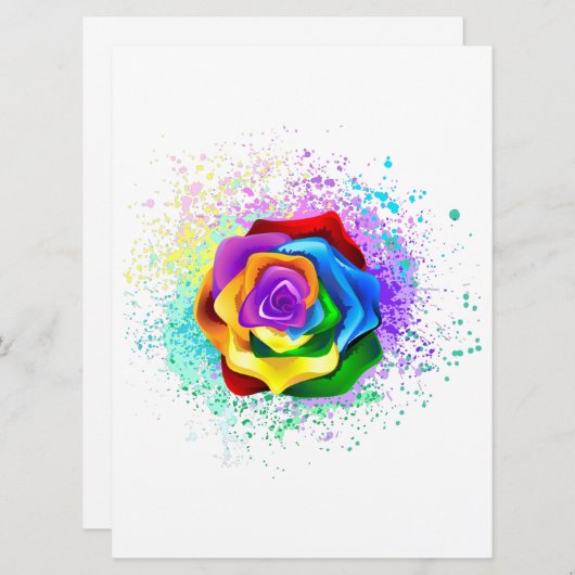 Roos voor kleurrijke regenboog programma (Voorkant / Achterkant)
