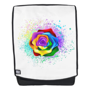 Roos voor kleurrijke regenboog rugtassen