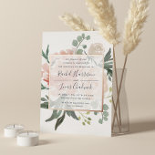 Roos voor Midzomer-Floral Weddenschap Gold Folie Uitnodiging