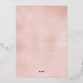 Roos voor Midzomer-Floral Weddenschap Gold Folie Uitnodiging (Achterkant)