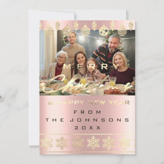 Roos voor prettig kerstfeest feestdagenkaart (Voorkant)