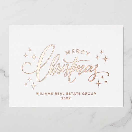 Roos voor prettige kerstfeestelijke begroeting Gol Folie Feestdagenkaart (Voorkant)