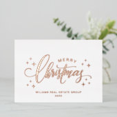 Roos voor prettige kerstfeestelijke begroeting Gol Folie Feestdagenkaart (Staand Voorkant)