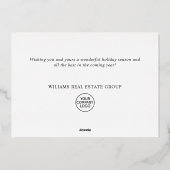 Roos voor prettige kerstfeestelijke begroeting Gol Folie Feestdagenkaart (Achterkant)