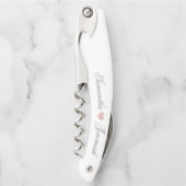 Roos voor weddenschap Gold Glitter Heart Monogramm Kurkentrekker (Voorkant)