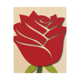 Roos wand hout afdruk