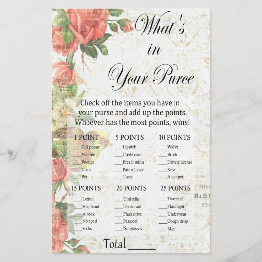 roos Wat zit er in je handtas? (Voorkant)