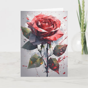 Roos - Watercolor bloemen Kaart