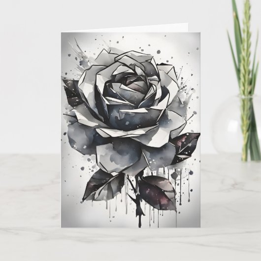 Roos - Watercolor bloemen Kaart (Voorkant)