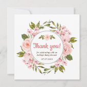 Roos Waterverf Floral Baby shower Kaart (Voorkant)