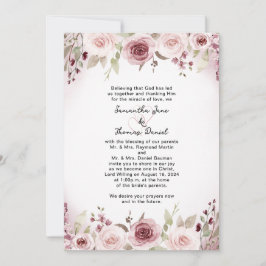 Roos Waterverf Floral Wedding Kaart