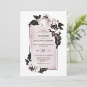 Roos Waterverf Floral Wedding Rustic Dusty Kaart (Staand voorkant)
