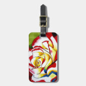 Roos waterverf oorspronkelijke kunstbloem bagagelabel (Voorkant verticaal)