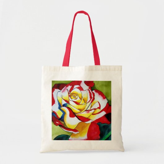 Roos waterverf tote bag (Voorkant)