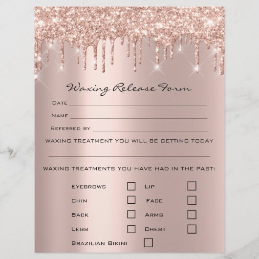 Roos Waxing Depilation Liability Waiver Release Flyer (Voorkant)