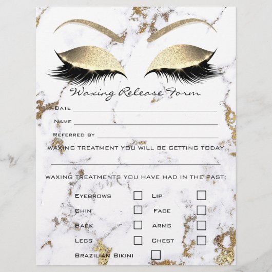 Roos Waxing Depilation Liability Waiver Release Flyer (Voorkant)