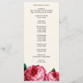 Roos | Weddenprogramma-rackkaart Programma (Achterkant)