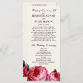 Roos | Weddenprogramma-rackkaart Programma (Voorkant / Achterkant)