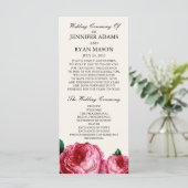 Roos | Weddenprogramma-rackkaart Programma (Staand voorkant)