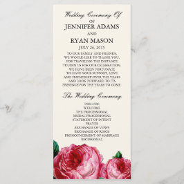  Roos | Weddenprogramma-rackkaart Programma