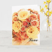 Roos Wedding Bouquet Note Kaart Sjabloon (Gele Bloem)