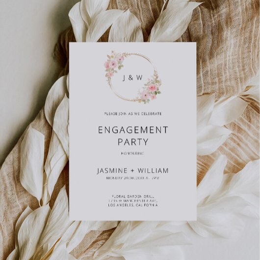 Roos Wedding Engagement Party Invitation Kaart