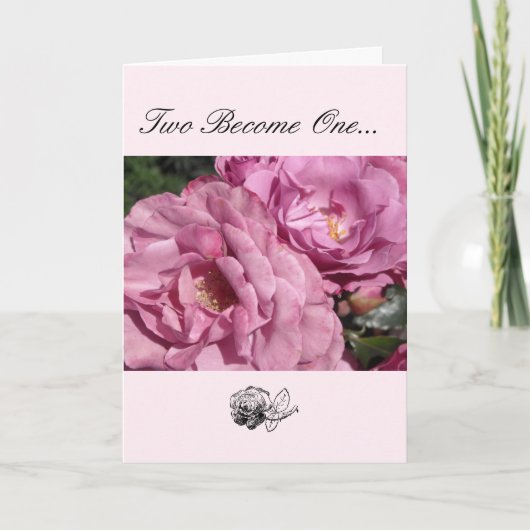 Roos Wedding Gefeliciteerd Kaart (Voorkant)