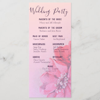  Roos Wedding Programme Programma