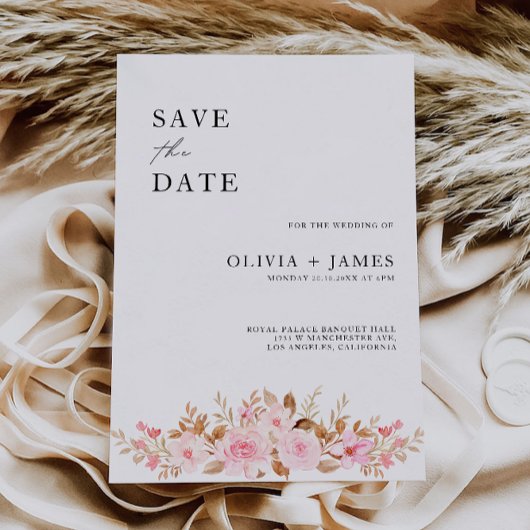 Roos Wedding Save the Date Invitation Kaart