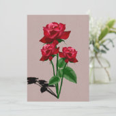 Roos Wenskaart Feestdagenkaart (Staand voorkant)